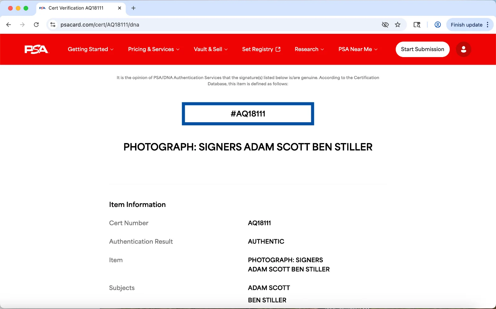 Adam Scott, Ben Stiller — Ben Stiller Adam Scott signed 11x14 photo autograph PSA DNA Severance duo cast, изображение 3