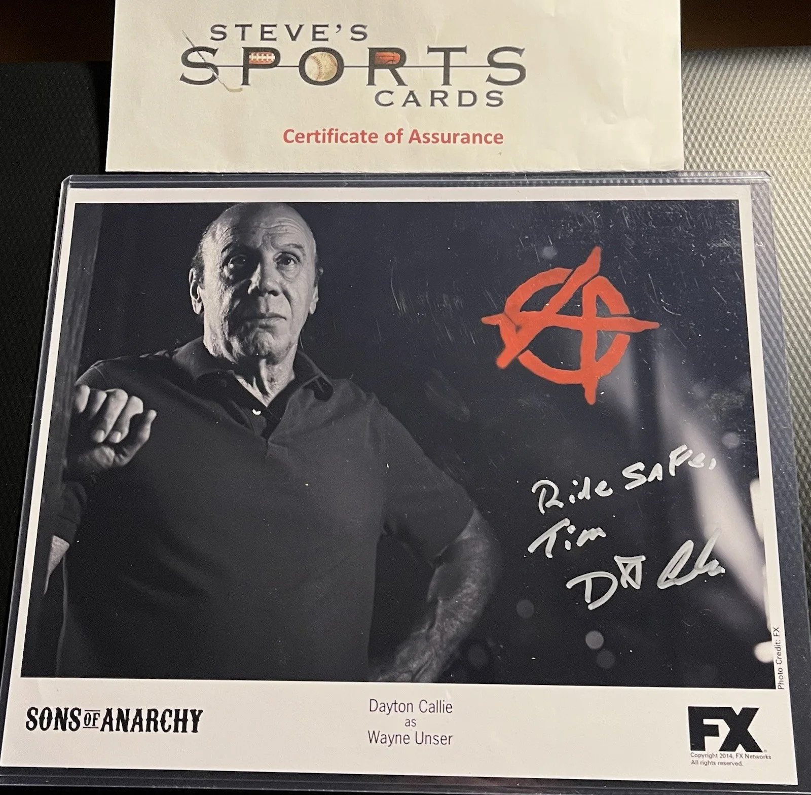Dayton Callie — Sons of Anarchy Dayton Callie aka Wayne Signed 8x10 Photograph w/ COA Top Loader