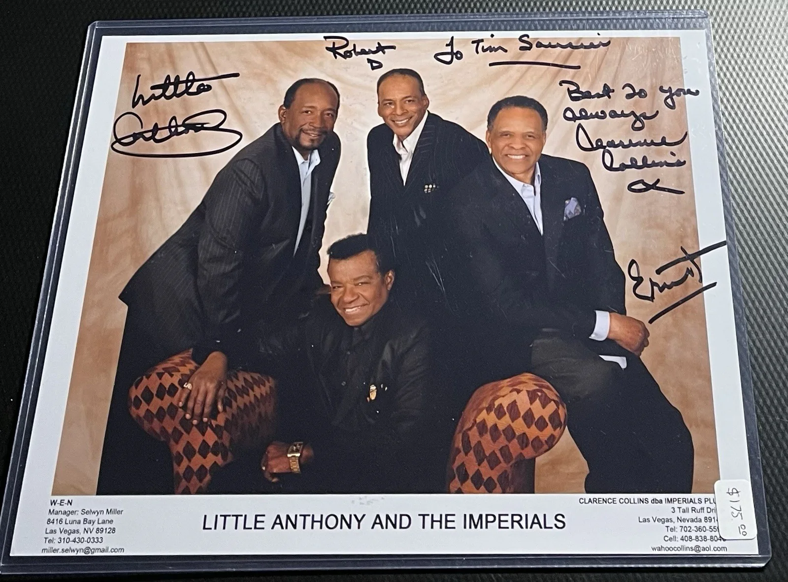 Little Anthony & The Imperials Signed 8x10 Photograph w/ COA Top Loader, изображение 2