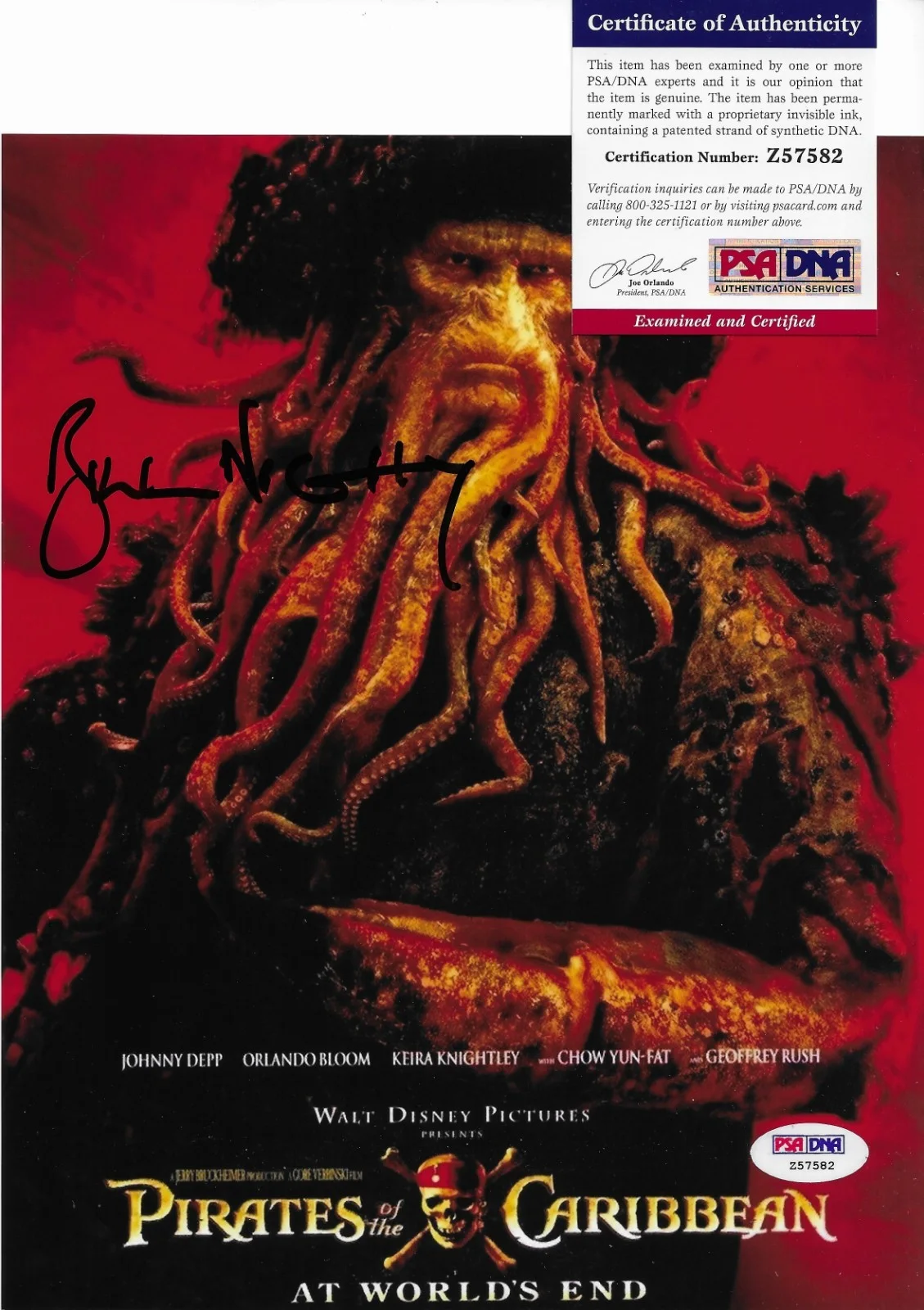 Bill Nighy — Bill Nighy Signed 8x10 Photo Autographed PSA/DNA COA Pirates of Caribbean Davy, изображение 2