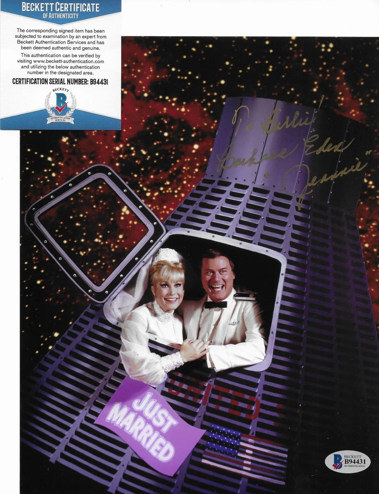 Barbara Eden — Barbara Eden I Dream of Jeannie Signed 8x10 Photo Autographed BAS COA 31, image 3