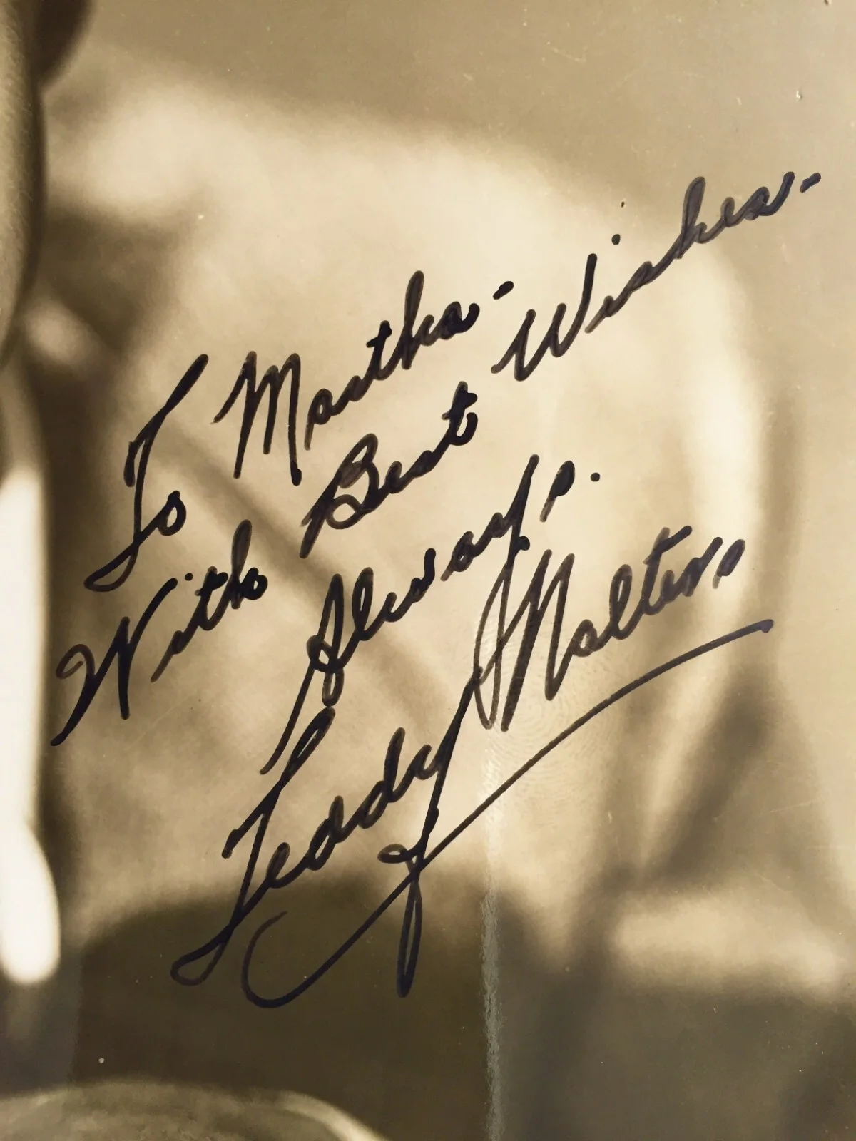 TEDDY WALTERS SIGNED PHOTO - Singer, Guitarist, Tommy & Jimmy Dorsey, изображение 2