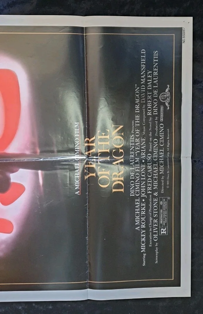Year of the Dragon 1985 Original US One Sheet Movie Poster – Cimino – Folded, изображение 4