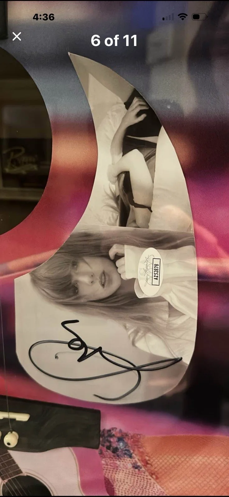 Taylor Swift Shadow Box Authentic Guitar And Autograph, image 5