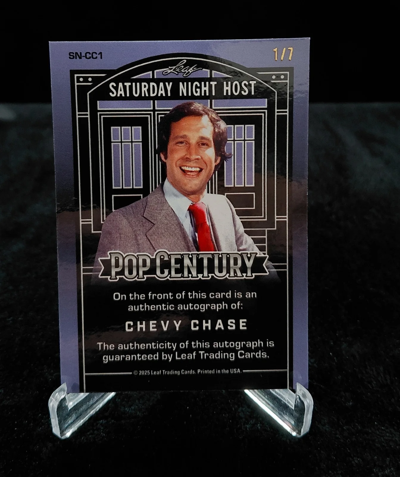 chevy chase — 2025 POP CENTURY. CHEVY CHASE AUTOGRAPH. SATURDAY NIGHT LIVE. BLUE CRYSTAL. 1/7., image 2
