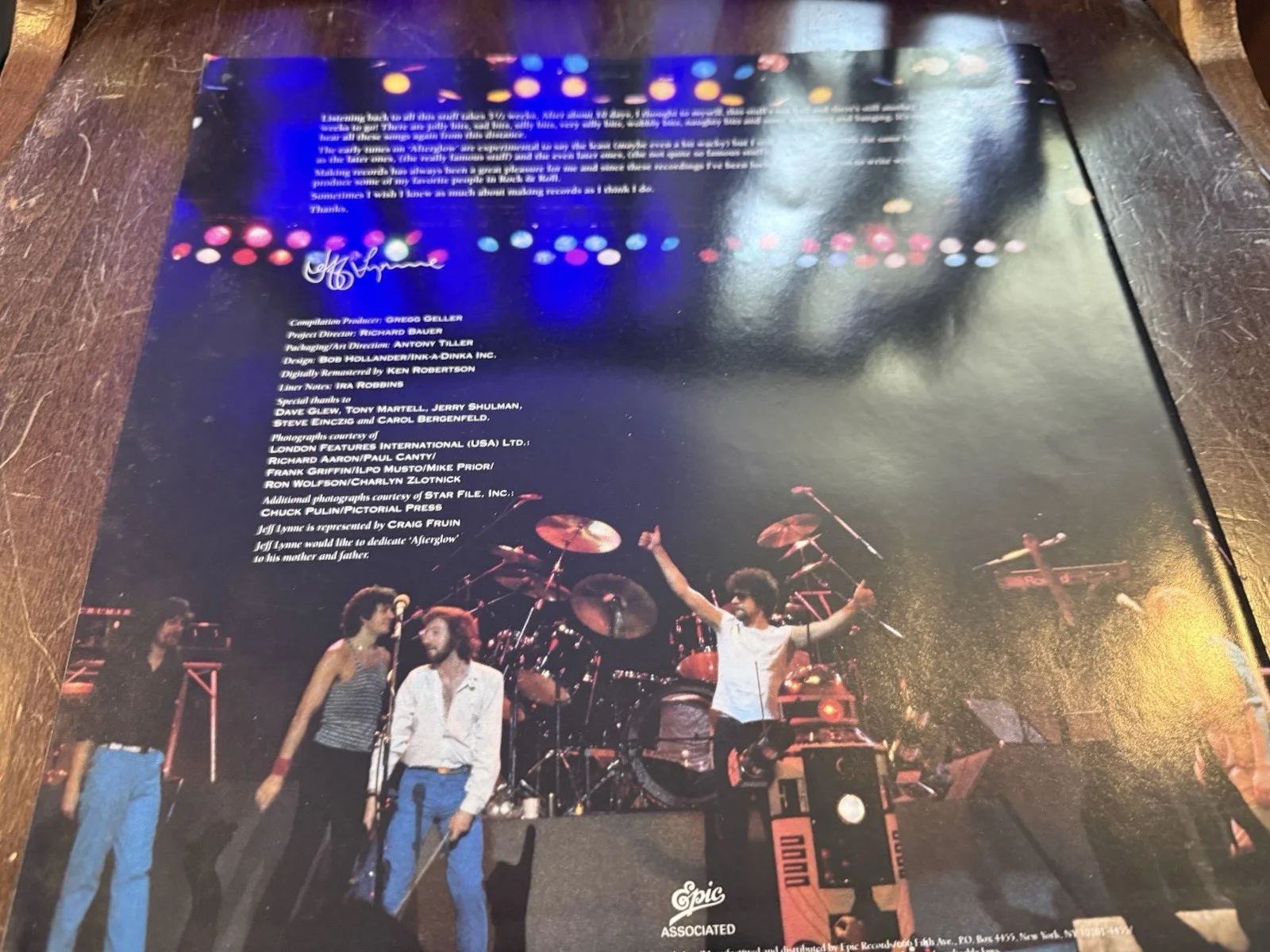 ELO Electric Light Orchestra Afterglow Epic Record INSERT only 1990 GOOD COND, image 3