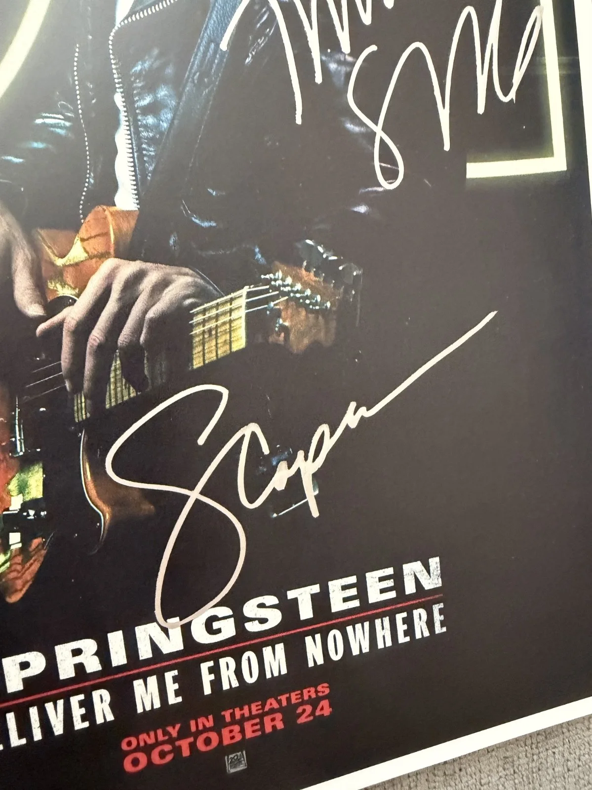 Jeremy Allen White, Jeremy Strong, director Scott Cooper — Deliver Me From Nowhere Poster 11x17 Signed by Jeremy Allen White,Strong,Cooper, image 2