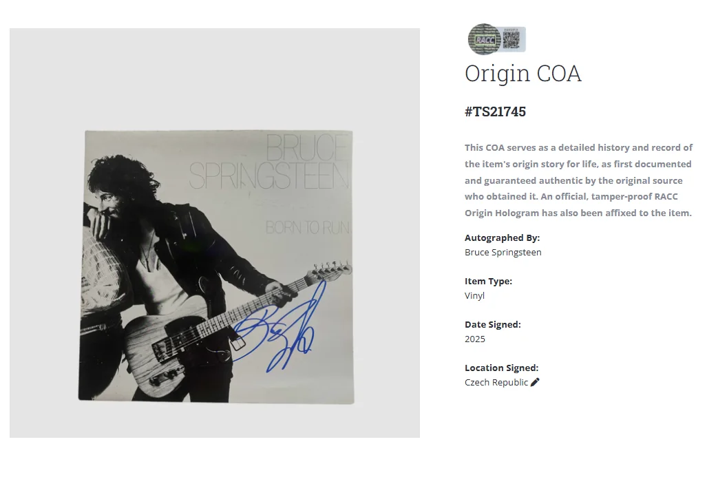 Bruce Springsteen Born To Run Autographed Signed Album Vinyl Record LP w/COA, image 2