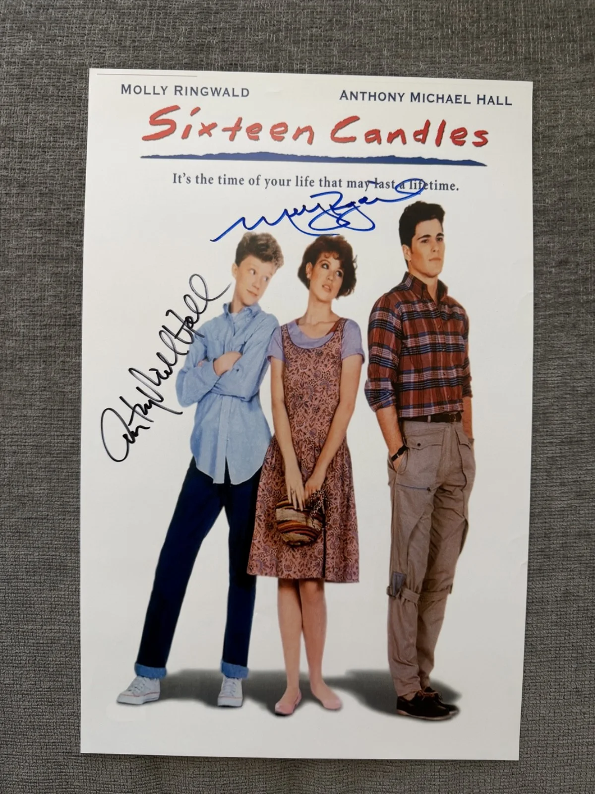 Molly Ringwald & Anthony Michael Hall — Sixteen Candles Poster Signed by Molly Ringwald & Anthony Michael Hall – w/COA