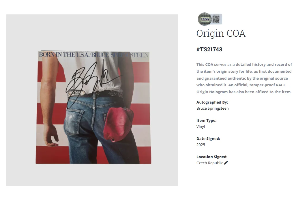 Bruce Springsteen Born In The USA Autographed Signed Album Vinyl Record LP w/COA, изображение 2