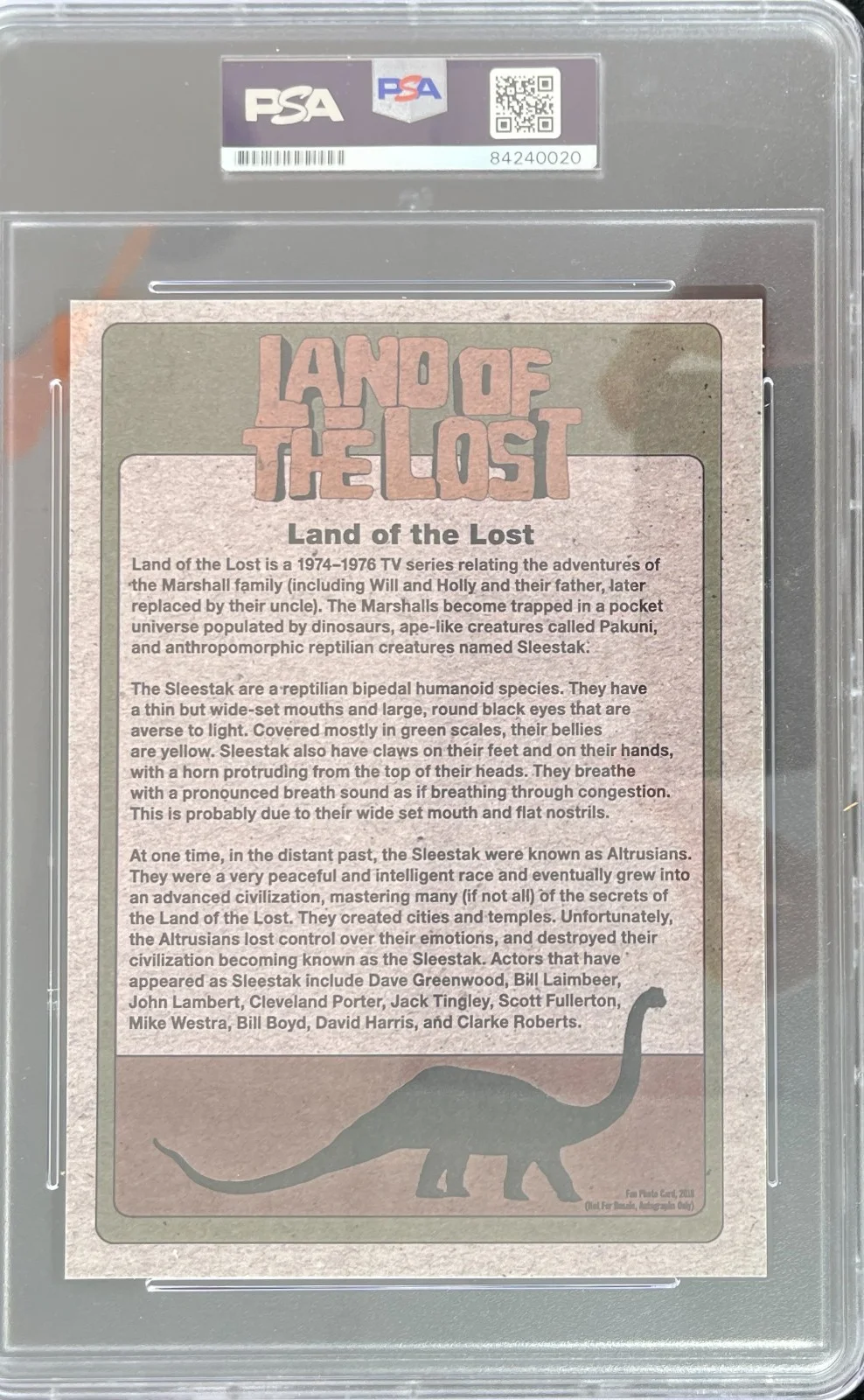 2019 Land of the Lost Sleestak Boyd/Greenwood/Porter Signed 5X7 Card (PSA) LE, изображение 2