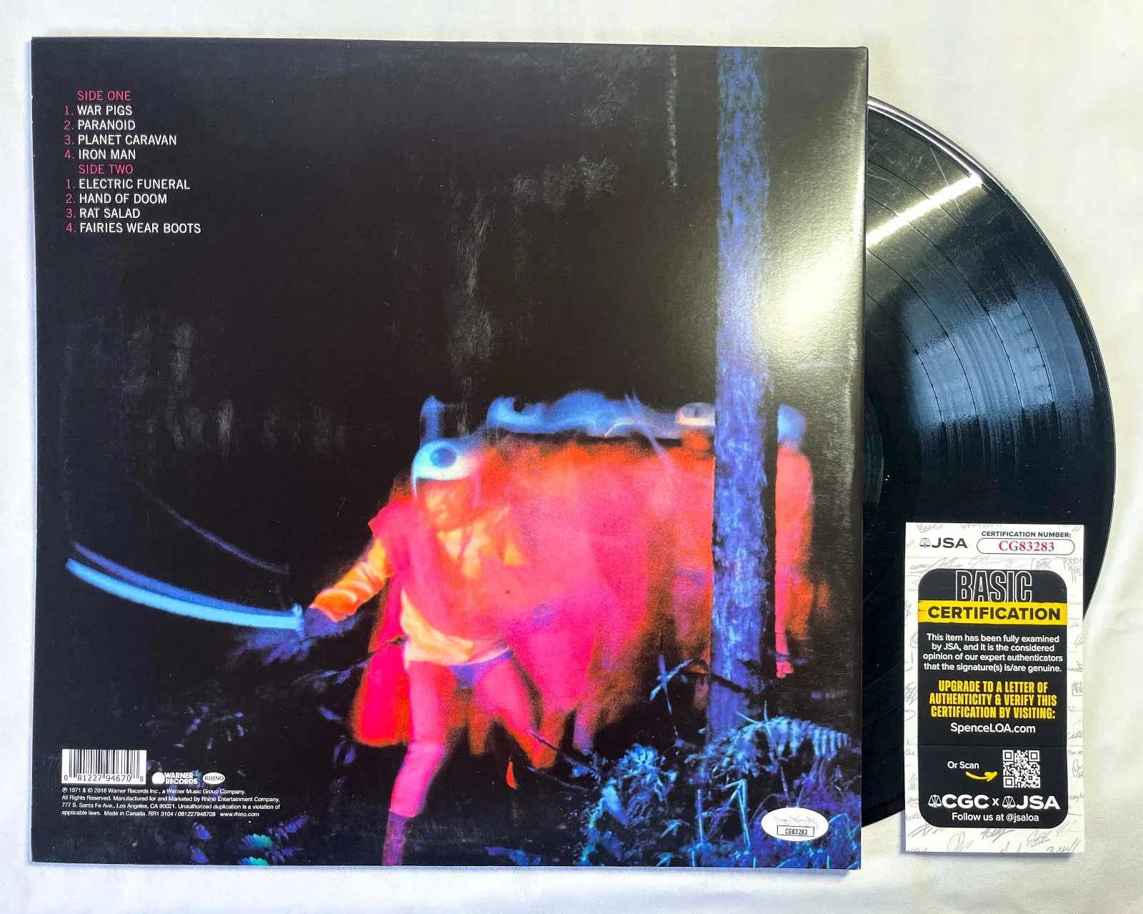Bill Ward Drummer Signed BLACK SABBATH PARANOID Vinyl Album JSA COA, изображение 3