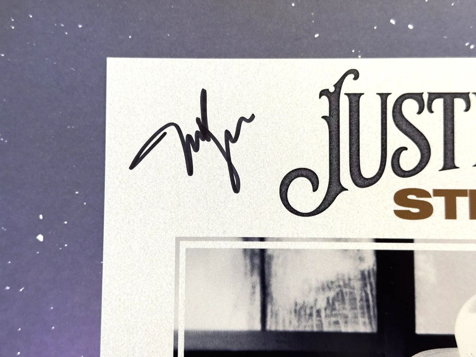 JUSTIN MOORE Stray Dog Signed Autographed 12.5x12.5 Album Flat Cover Poster, image 2