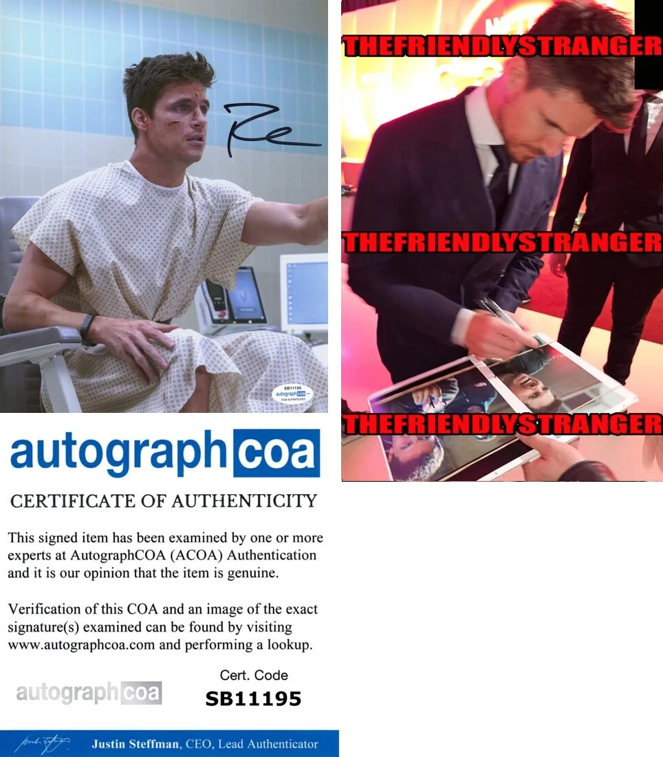 ROBBIE AMELL — Robbie Amell signed "UPLOAD" 8x10 Photo b Autographed PROOF Nathan Brown ACOA