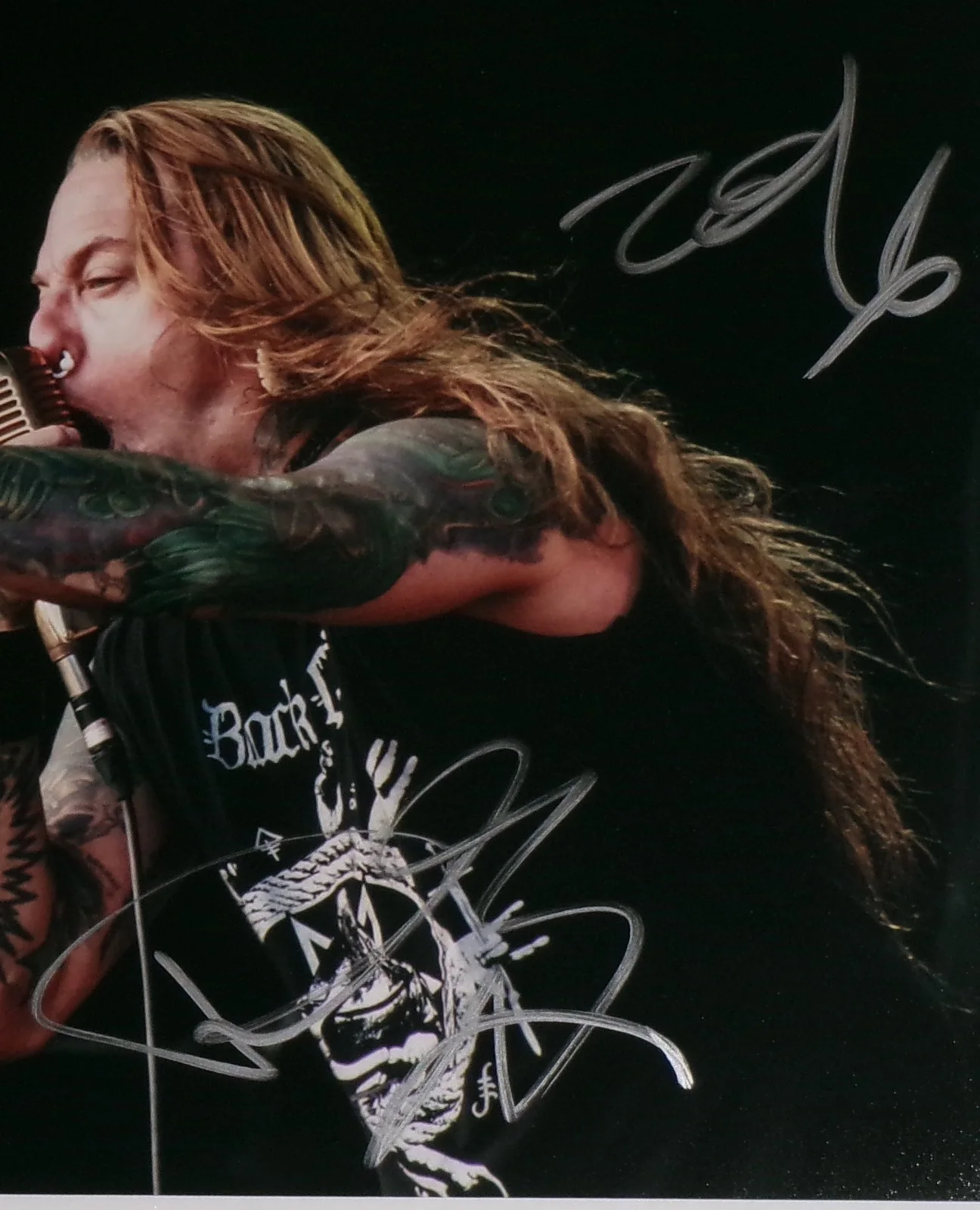 DevilDriver Dez Farara Signed 11x14 Color Photo JSA CERT Inscription "2016", image 2
