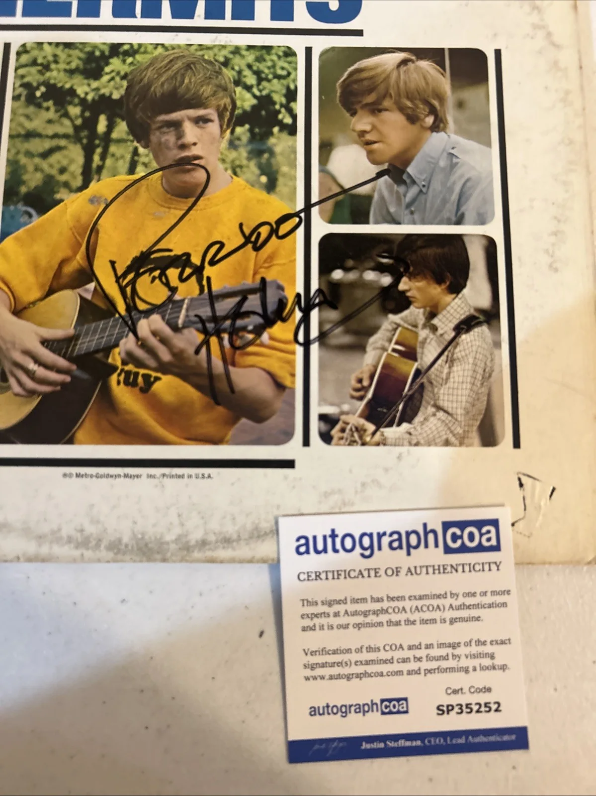 PETER NOONE SIGNED AUTOGRAPH VINYL ALBUM ACOA HERMANS HERMITS HOLD ON!, изображение 5