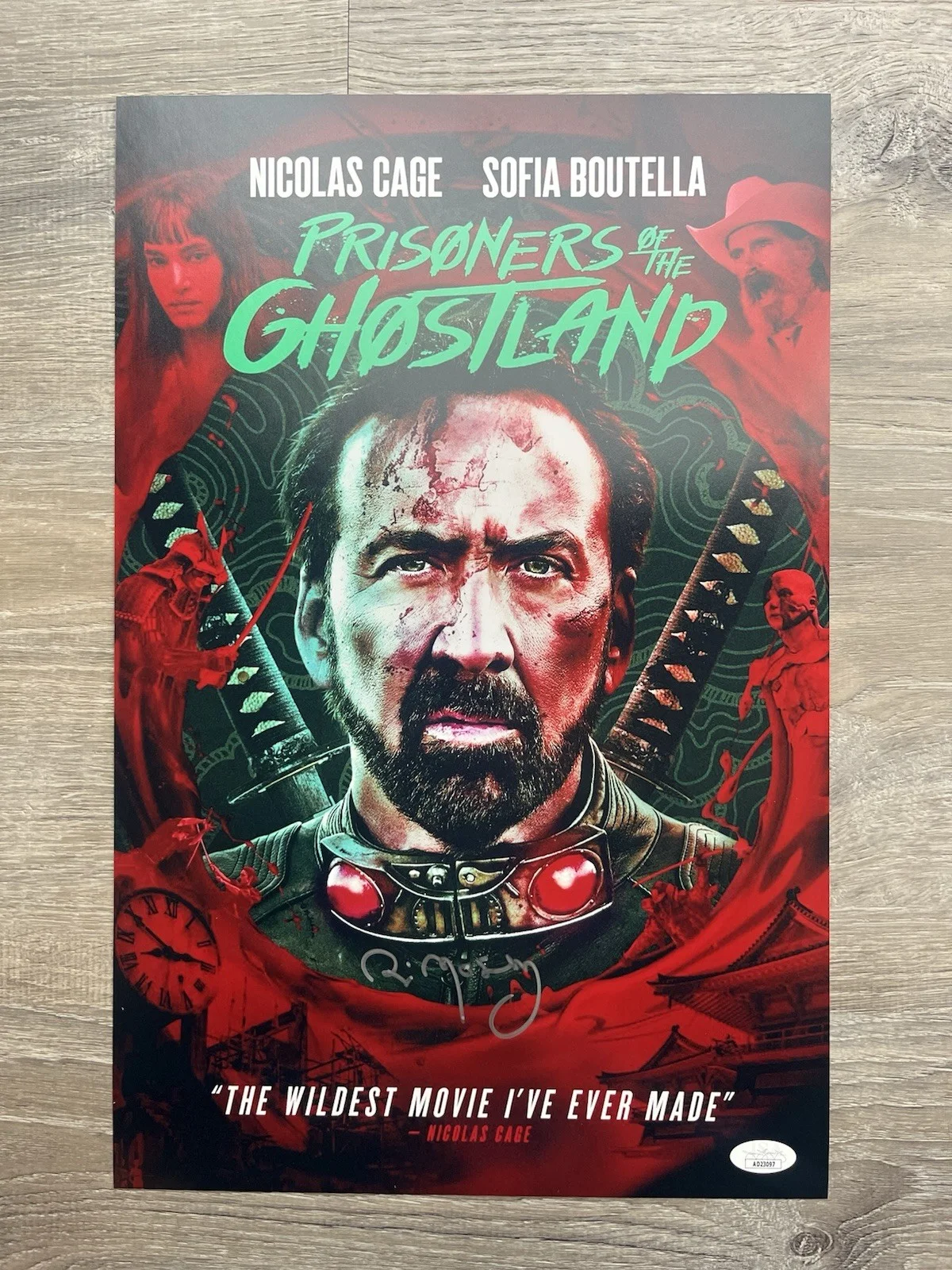 Bill Moseley — Bill Moseley Signed Prisoners of the Ghostland 11x17 Photo JSA COA Nic Cage, изображение 2