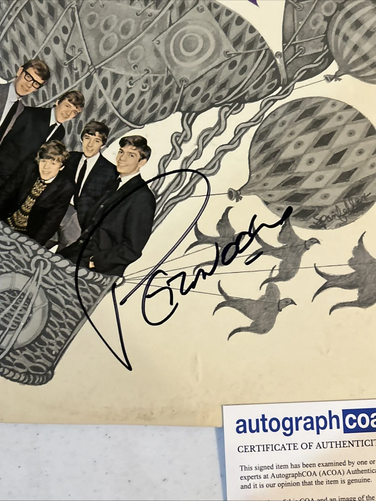 PETER NOONE HERMANS HERMITS SIGNED AUTOGRAPH VINYL ALBUM ACOA ON TOUR RECORD, изображение 4