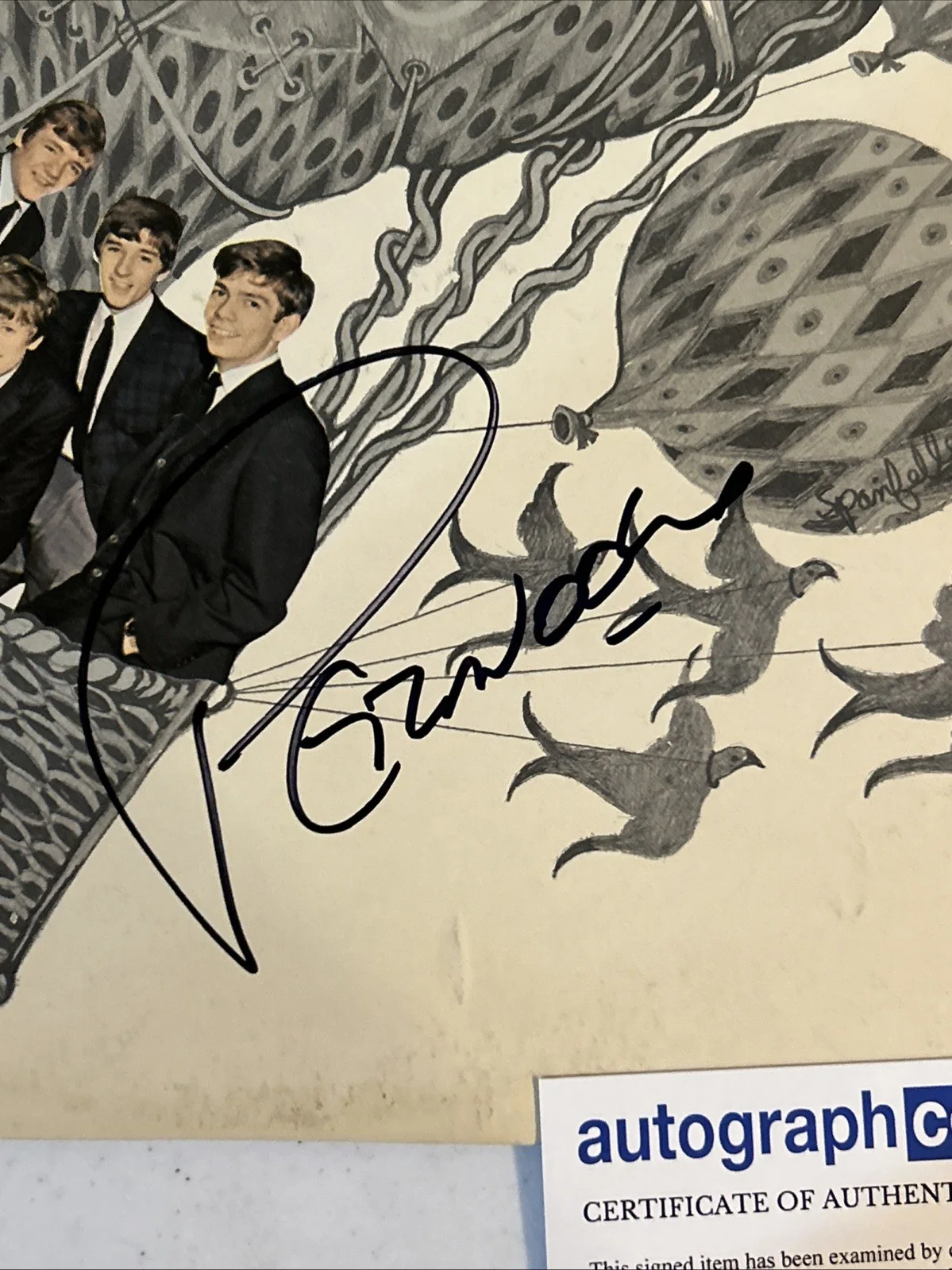 PETER NOONE HERMANS HERMITS SIGNED AUTOGRAPH VINYL ALBUM ACOA ON TOUR RECORD, изображение 5