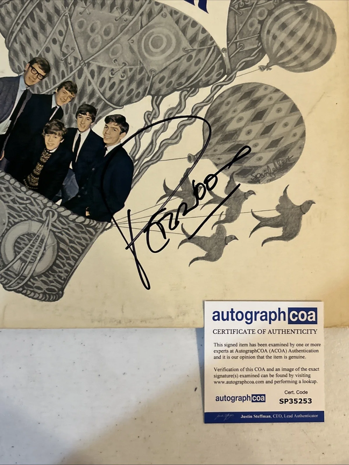 PETER NOONE HERMANS HERMITS SIGNED AUTOGRAPH VINYL ALBUM ACOA ON TOUR RECORD, изображение 4