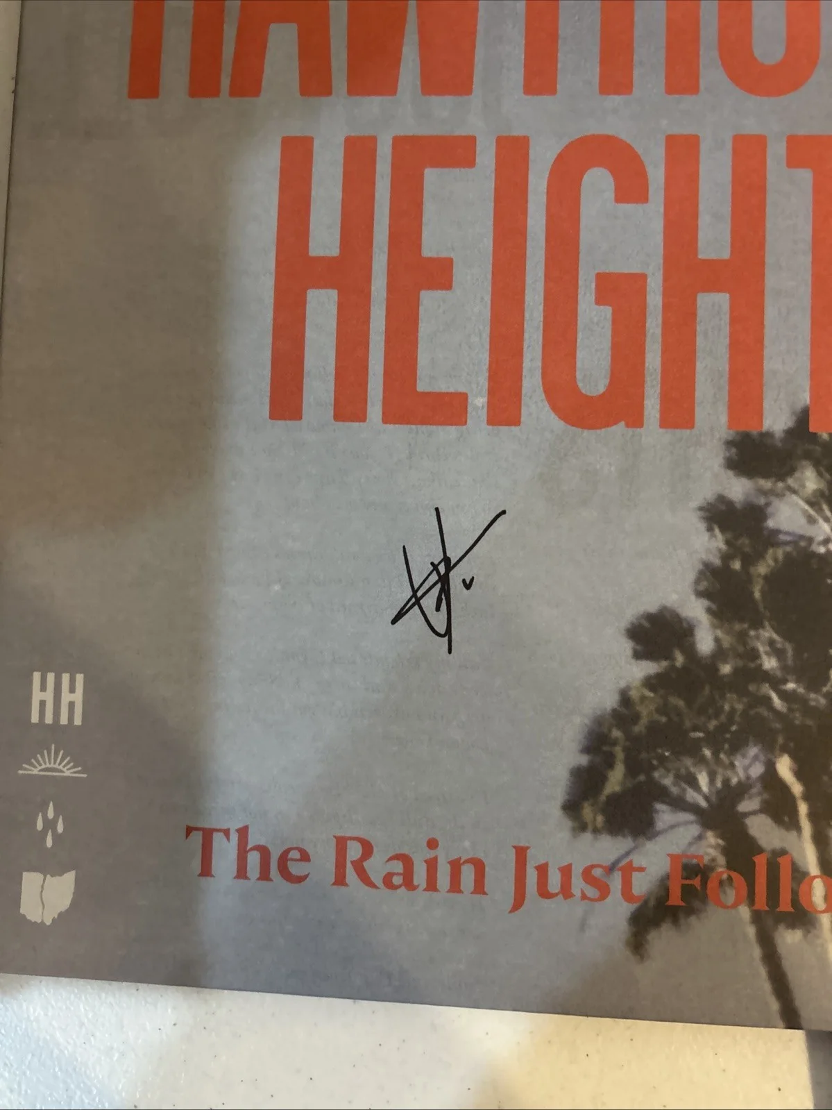 HAWTHORNE HEIGHTS SIGNED AUTOGRAPH VINYL ALBUM ACOA RAIN JUST FOLLOWS ME RECORD, изображение 4