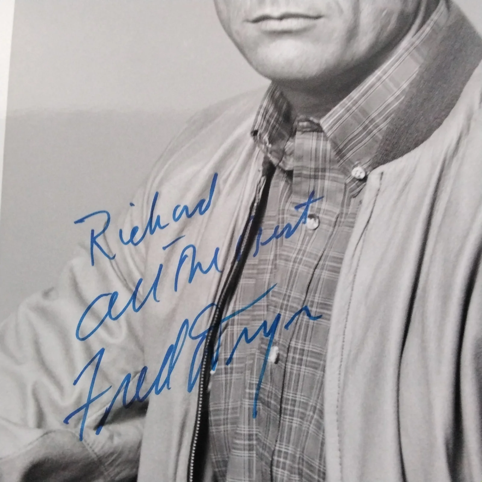 Fred Dryer SIGNED Photo TV Actor Hunter Football Player Hall of Fame Giants Rams, изображение 4