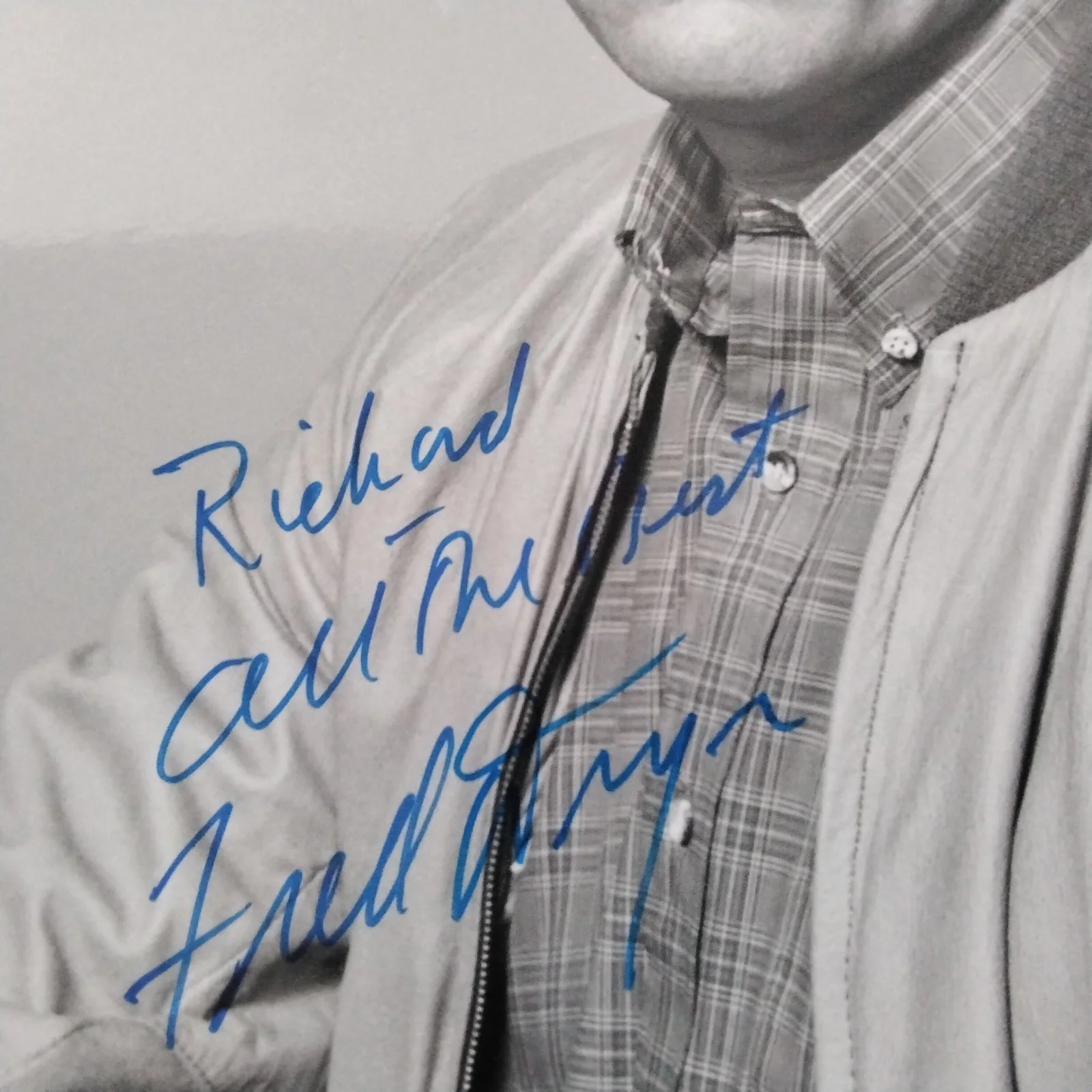 Fred Dryer SIGNED Photo TV Actor Hunter Football Player Hall of Fame Giants Rams, изображение 5