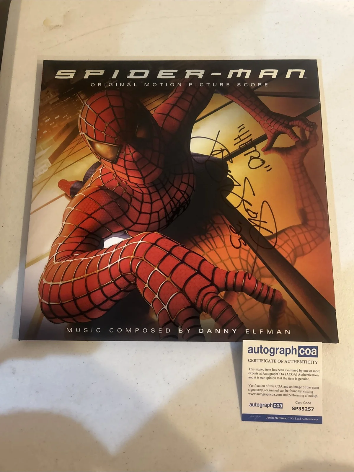 JOSEY SCOTT SIGNED AUTOGRAPH SPIDER-MAN VINYL ALBUM ACOA RECORD HERO SOUNDTRACK, изображение 2