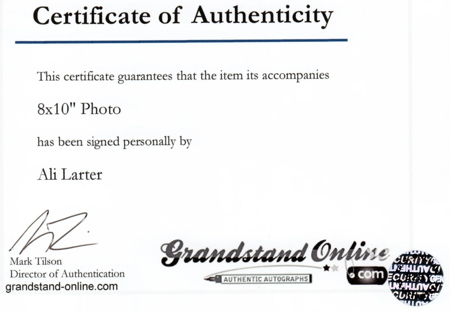 Ali Larter — Ali Larter Autographed 4/9 w/ COA *** 2 for 1 Special ***, image 2