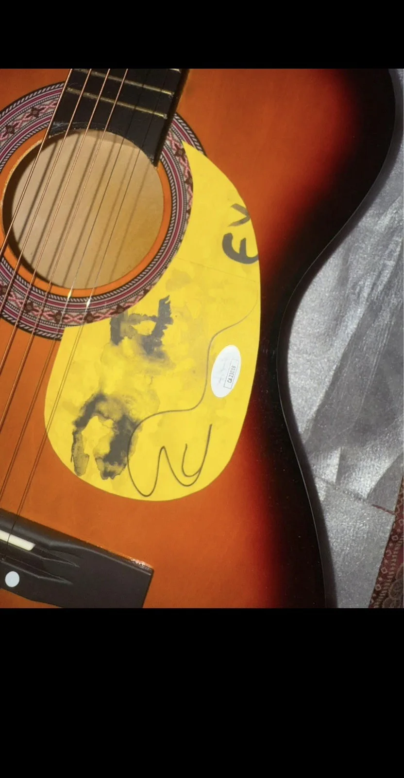 Ed Sheeran autographed signed Custom Acoustic Guitar JSA COA, image 2