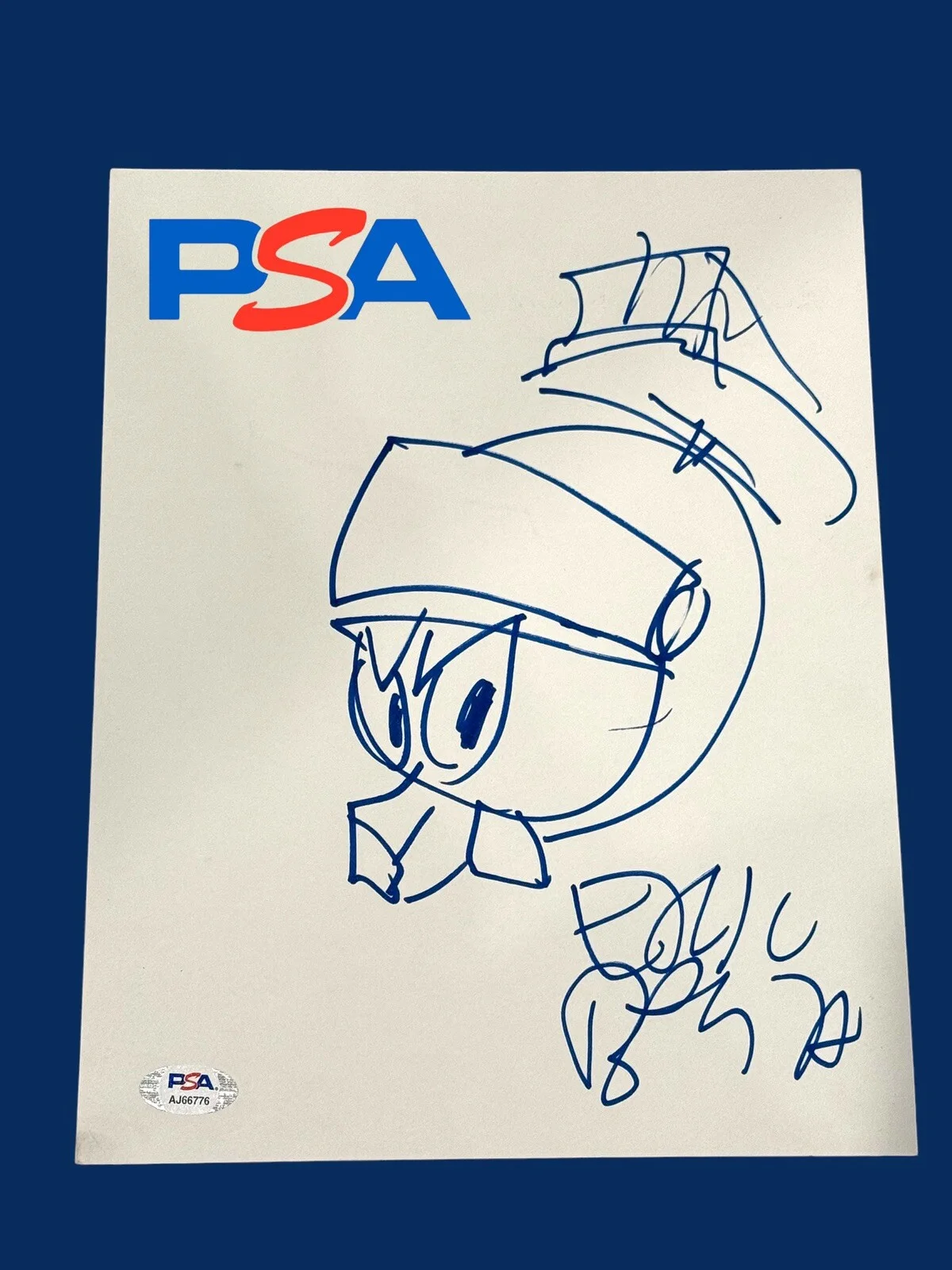 Eric Bauza — ERIC BAUZA SIGNED SPACE JAM MARVIN THE MARTIAN ART SKETCH 8.5x11 PSA