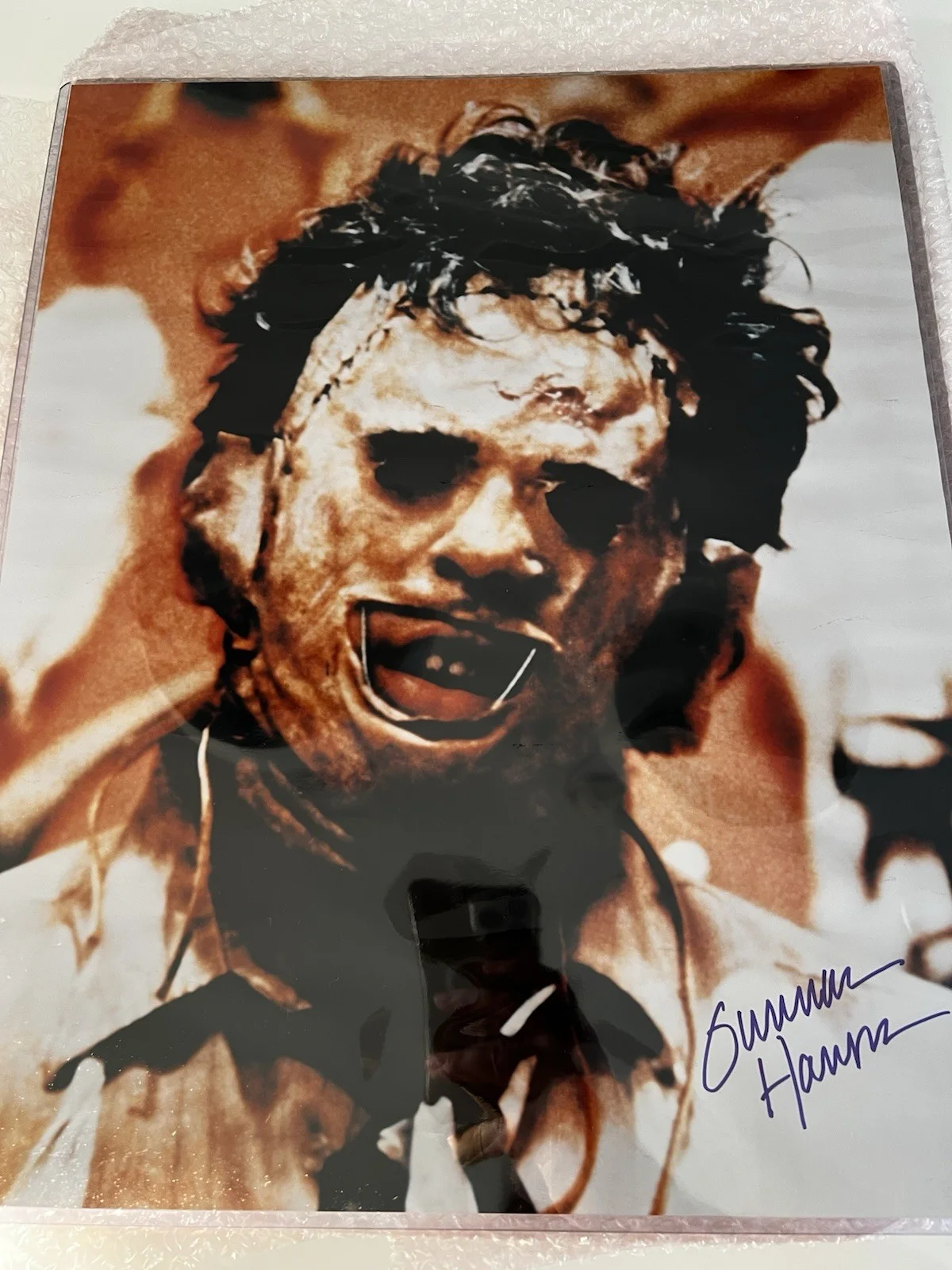 Gunnar Hanson Signed Leatherface Texas Chainsaw Massacre 16x20 Certificate Mint, image 3