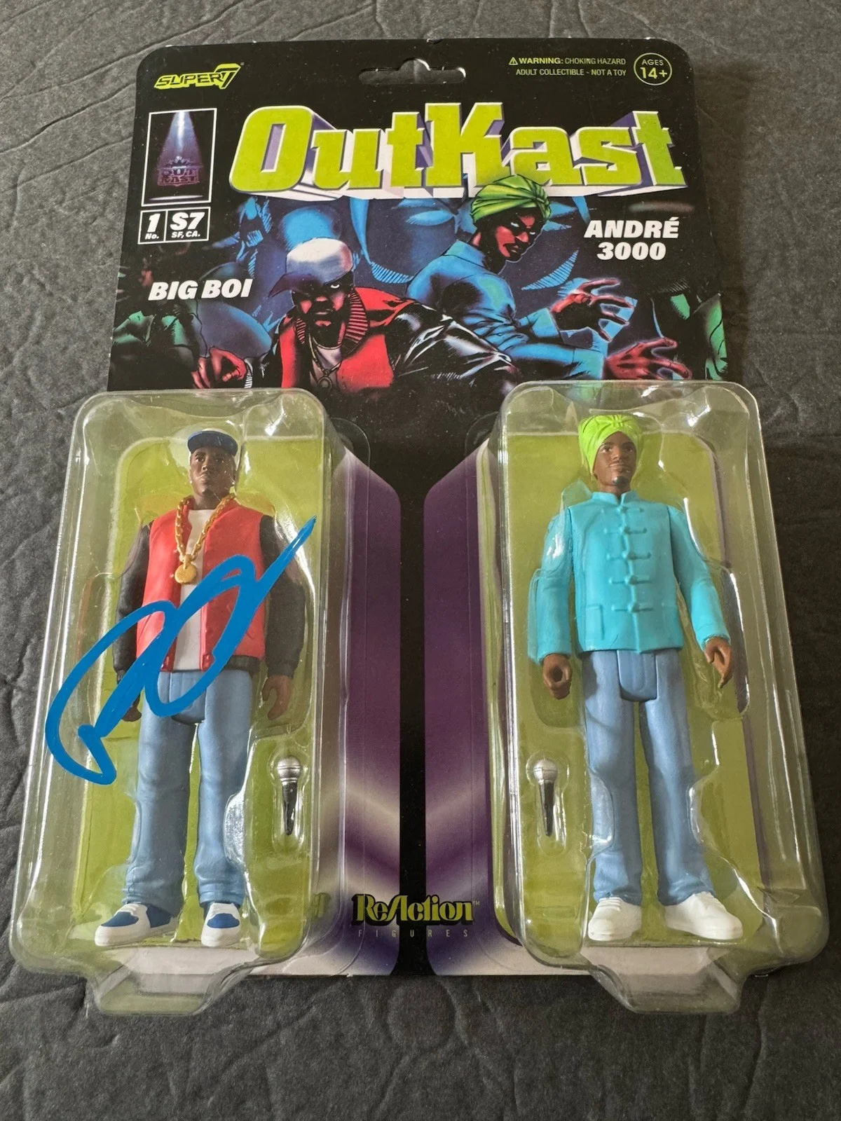 BIG BOI signed Action Figure Toy Super7 RAP Hip Hop OutKast Autograph PSA/DNA, изображение 2