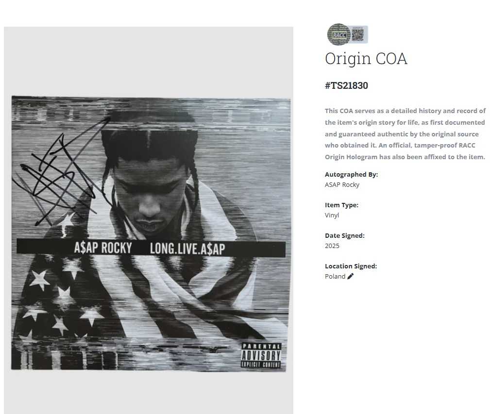 ASAP Rocky Autographed Signed Long Live A$AP Album Vinyl Record LP w/COA, image 2