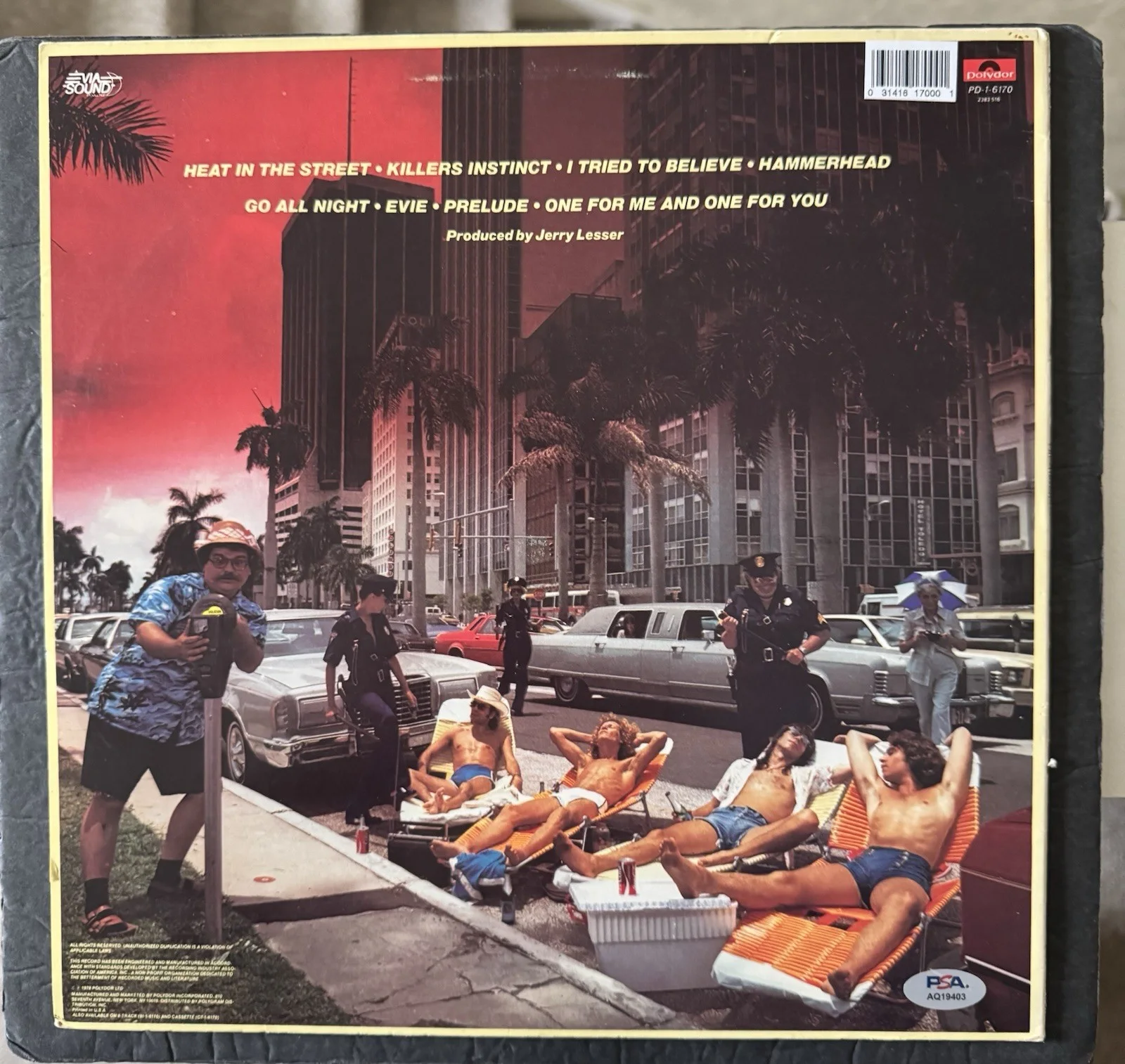 PAT TRAVERS BAND Signed Vinyl Heat In The Street Autograph PSA/DNA COA Album, изображение 2