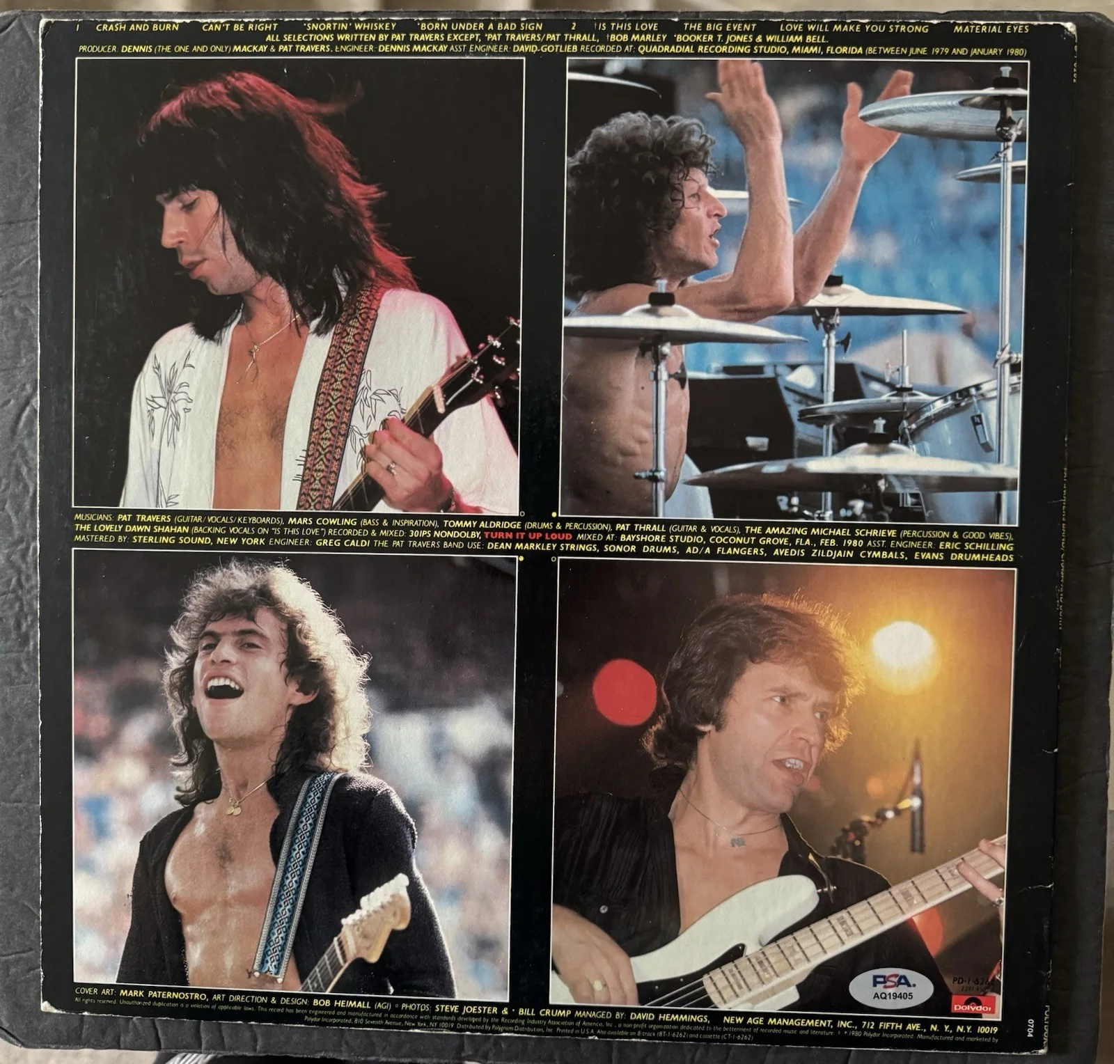PAT TRAVERS BAND Signed Vinyl Crash And Burn Autograph Record PSA/DNA COA Album, image 3