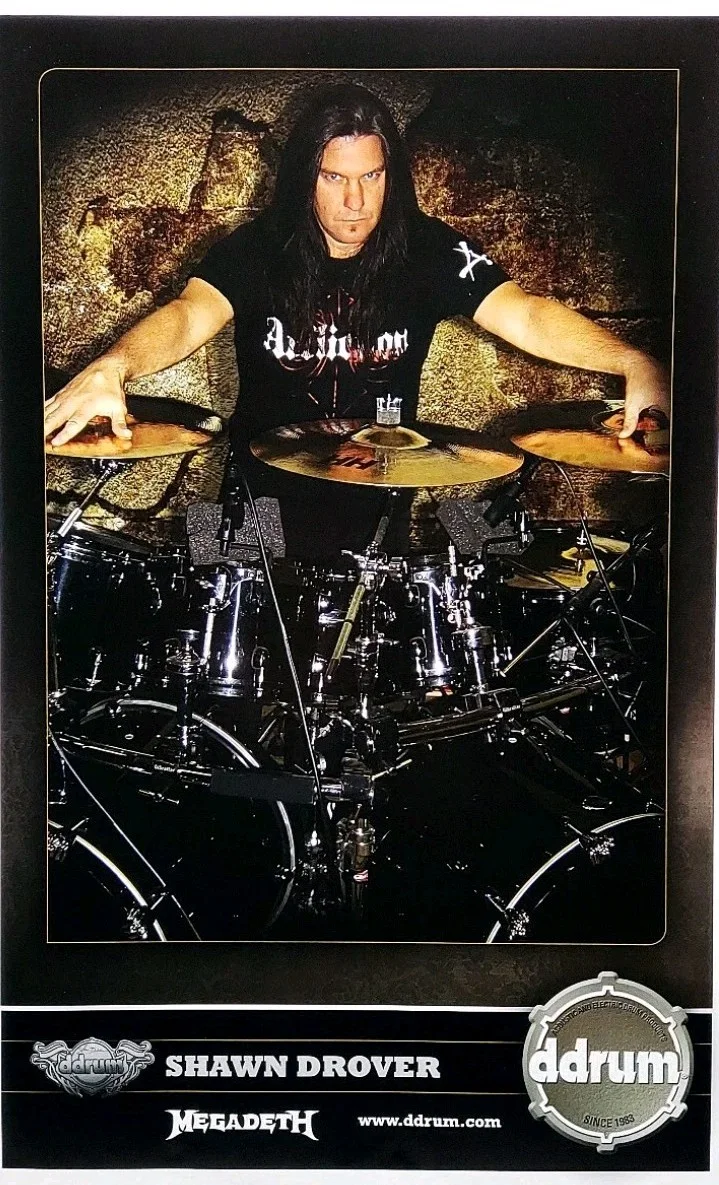 💥SHAWN DROVER signed / autographed MEGADETH DRUMMER JSA COA DRUMHEAD 12', image 4