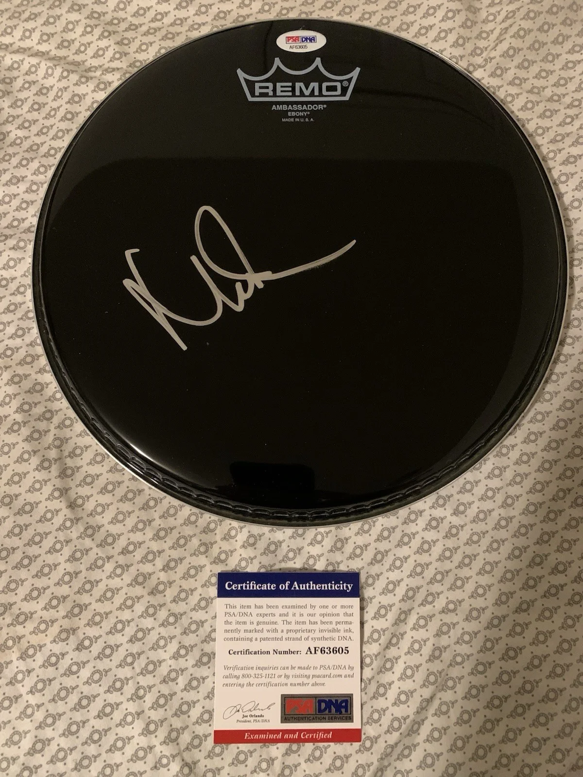Nick Mason — Nick Mason Pink Floyd Signed Autograph Drumhead Drum Head PSA/DNA COA, image 2