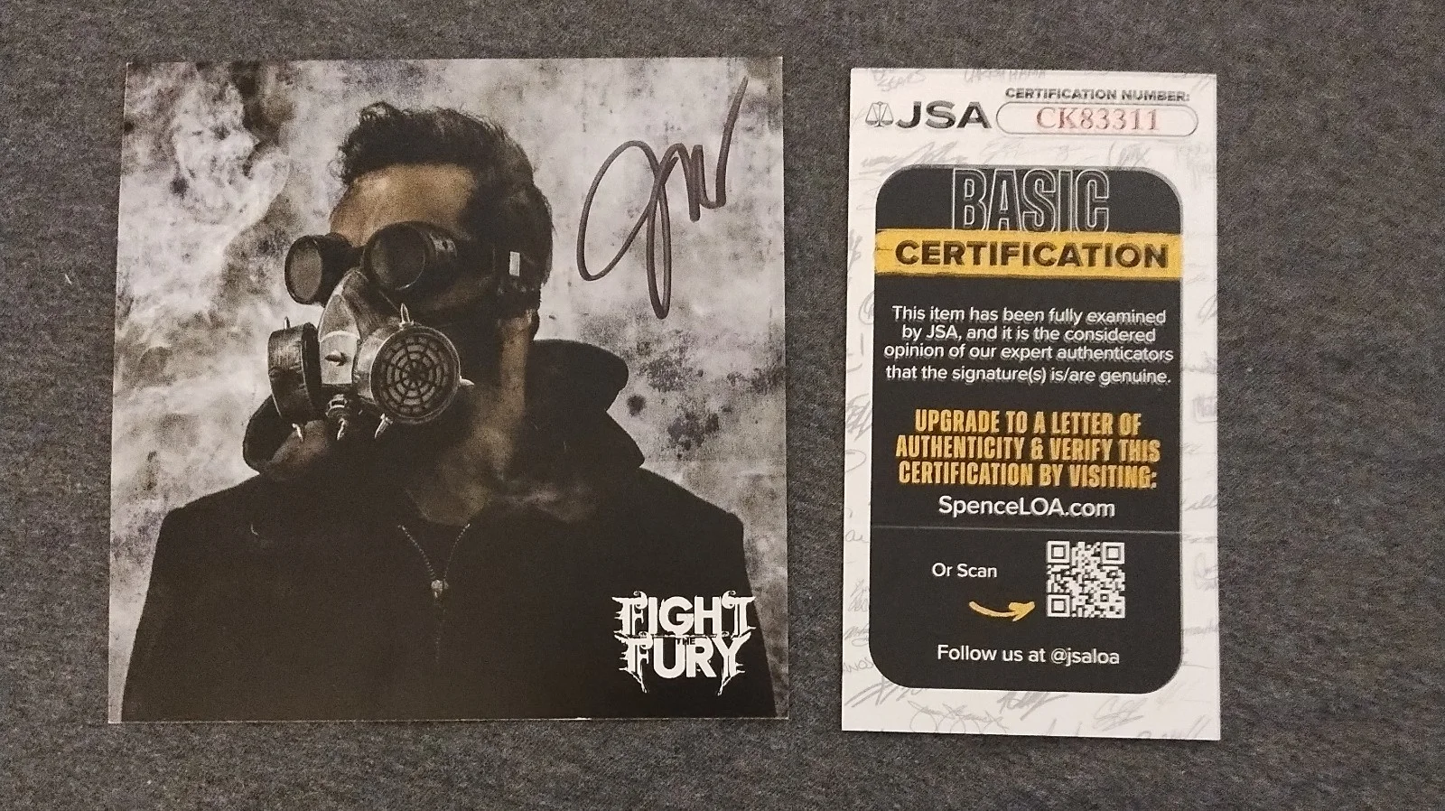 SKILLET SIGNED JOHN COOPER PHOTO CARD FIGHT THE FURY SINGER BASS PLAYER COA JSA, изображение 2