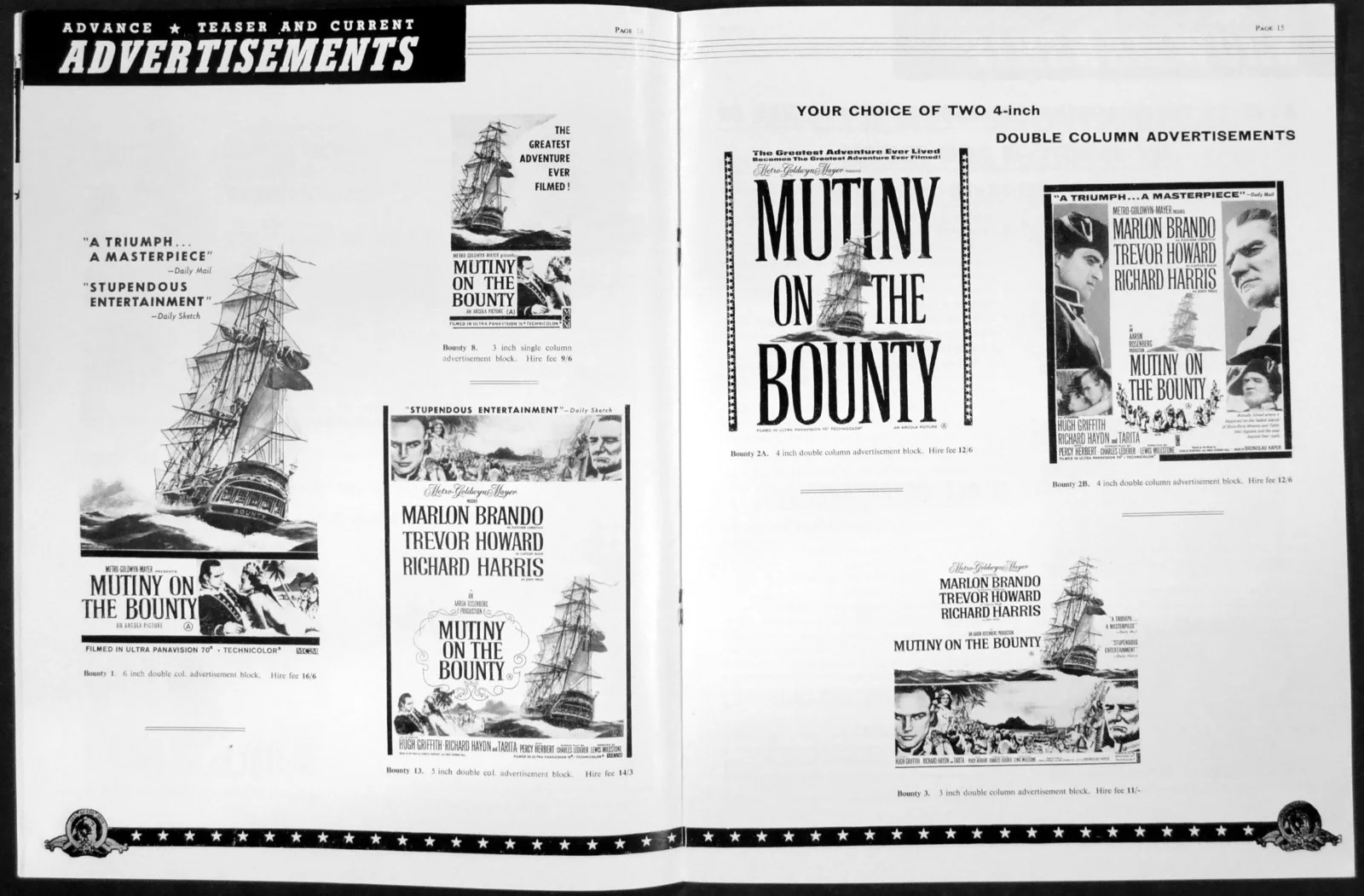 MUTINY ON THE BOUNTY 1962 Marlon Brando, Trevor Howard UK CAMPAIGN BOOK, изображение 3