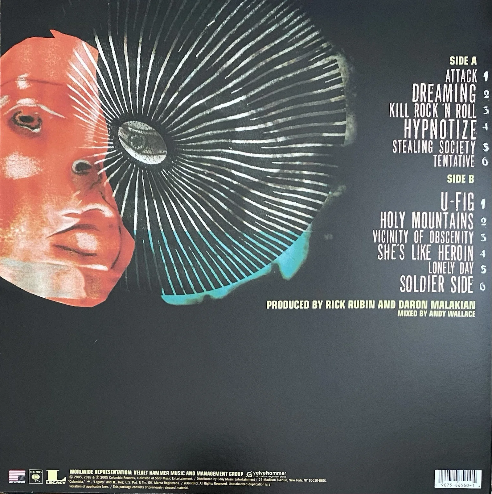 SERJ TANKIAN AUTOGRAPHED SIGNED SYSTEM OF A DOWN HYPNOTIZE VINYL, image 2