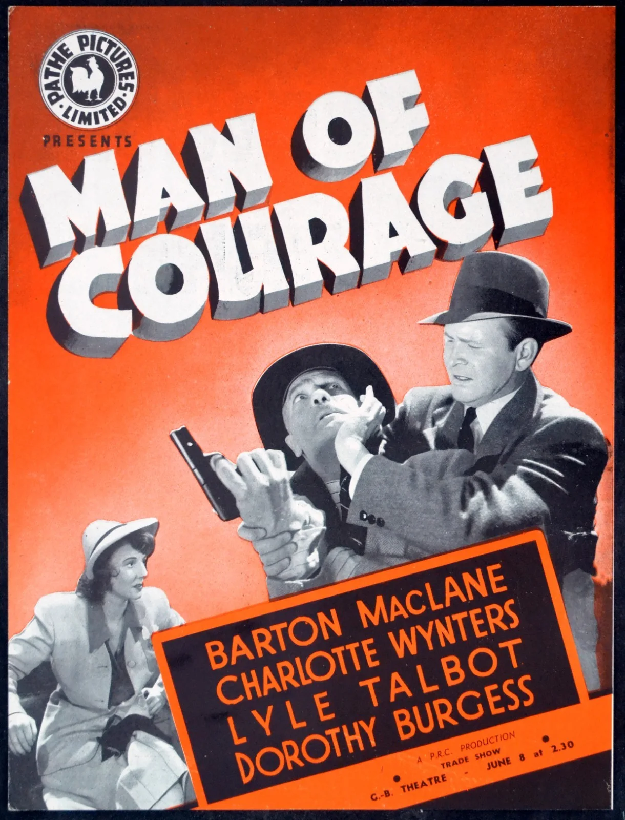 BELOW THE BORDER 1943 Buck Jones, Tim McCoy MAN OF COURAGE TRADE ADVERT, image 2