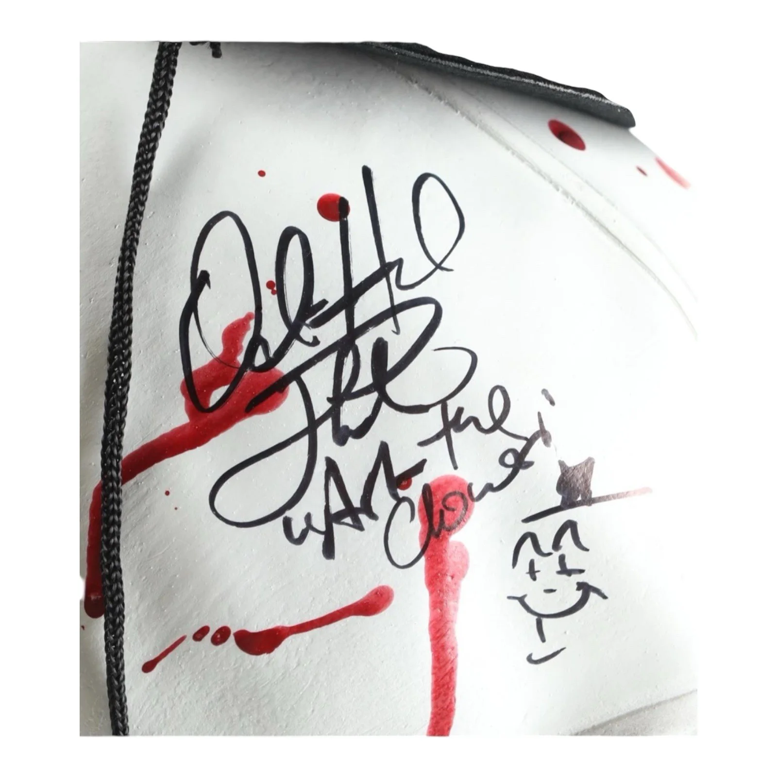 David Howard Thornton — David Howard Thornton Signed Terrifier Mask Art the Clown inscr Drawling JSA COA, image 2