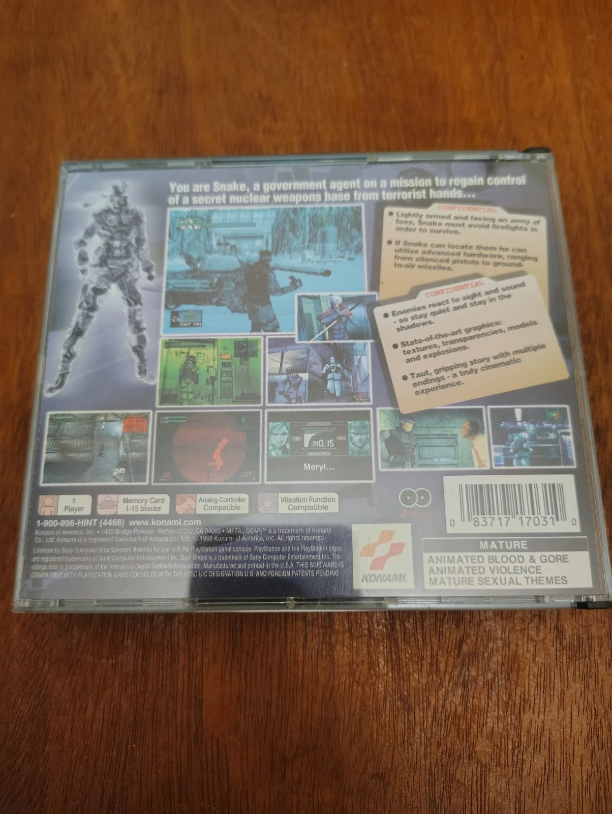 David hayter — David Hayter Signed Metal Gear Solid Playstation Game CIB, image 2
