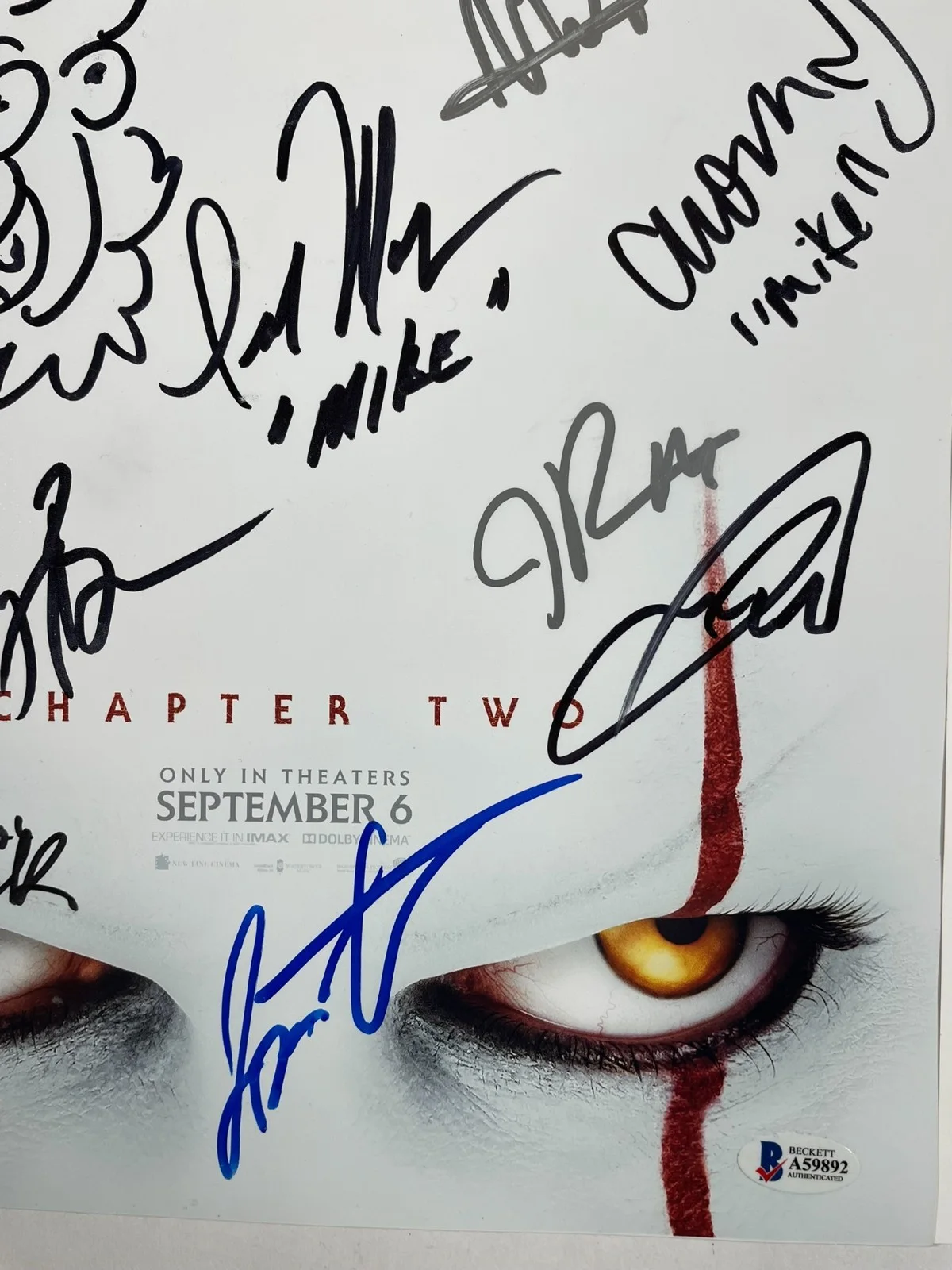 James Ransone — IT Chapter Two Cast Signed By 14 11x17 Movie Poster Pennywise Sketch Beckett LOA, изображение 2