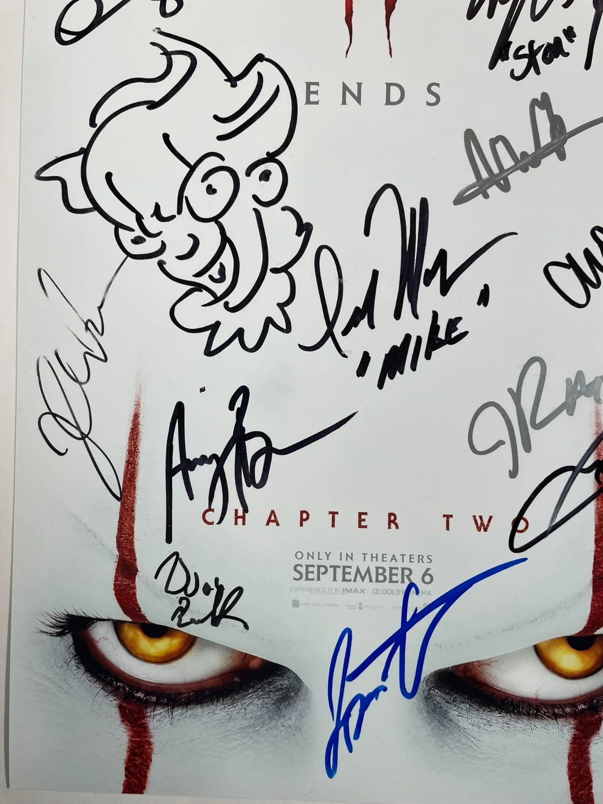 James Ransone — IT Chapter Two Cast Signed By 14 11x17 Movie Poster Pennywise Sketch Beckett LOA, изображение 3