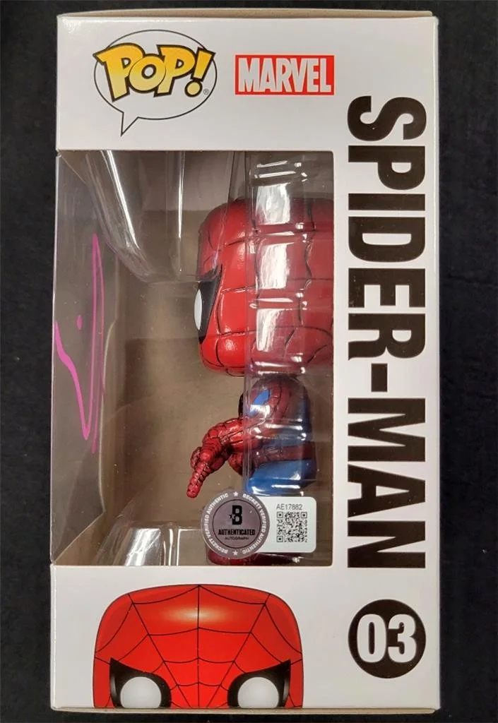 Tobey Maguire — Tobey Maguire signed Marvel Spider-Man Funko Pop #3 autograph ~ Beckett BAS, изображение 2