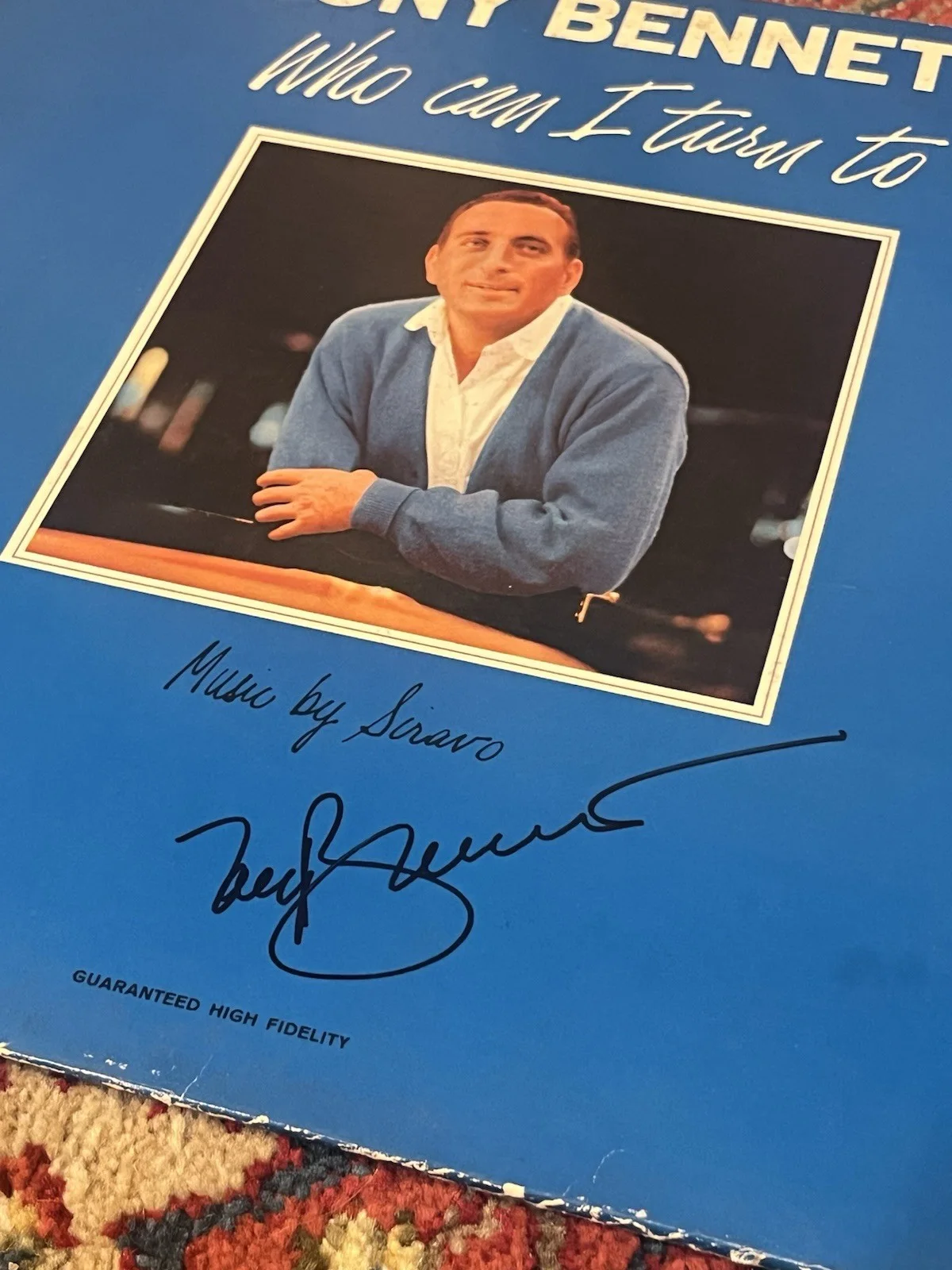 Tony Bennett Signed Autograph Who Can I Turn To Vinyl Record LP JSA COA, image 2