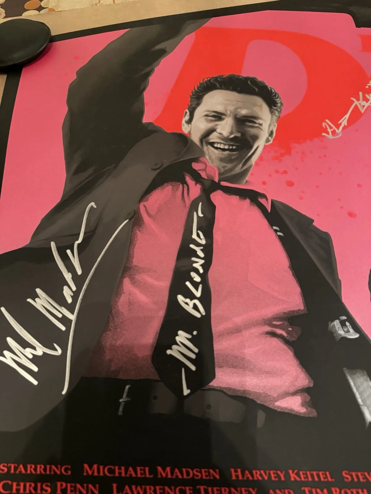 Harvey Keitel, Michael Madsen, Steve Buscemi — STEVE BUSCEMI SIGNED RESERVOIR DOGS POSTER ART PRINT KEITEL, MADSEN 1/1 JSA, изображение 5