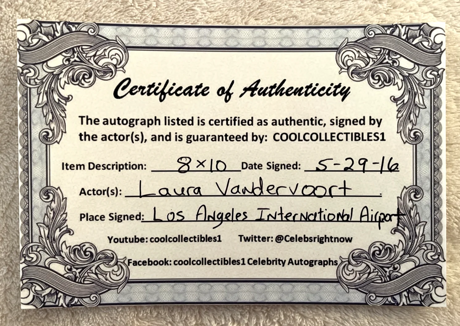 Laura Vandervoort — Laura Vandervoort 8 x 10" autographed photo & COA, изображение 2